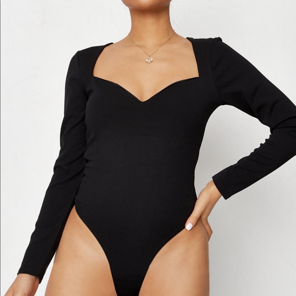 Zara Ribbed Sweetheart Neckline Body Suit
